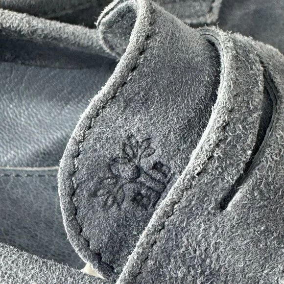 Authentic Brunello Cucinelli Ashy Blue Suede Flats, Size 36